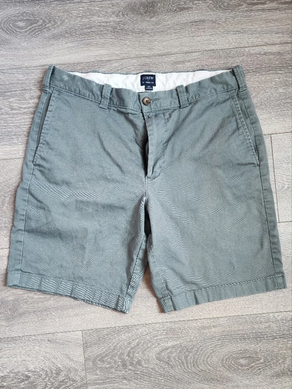 J. Crew Cotton Chino Shorts in Slate Green Men's 33